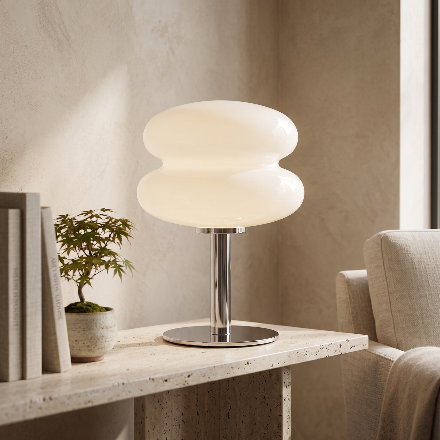 Nordische Wellen-Glas-Tischlampe