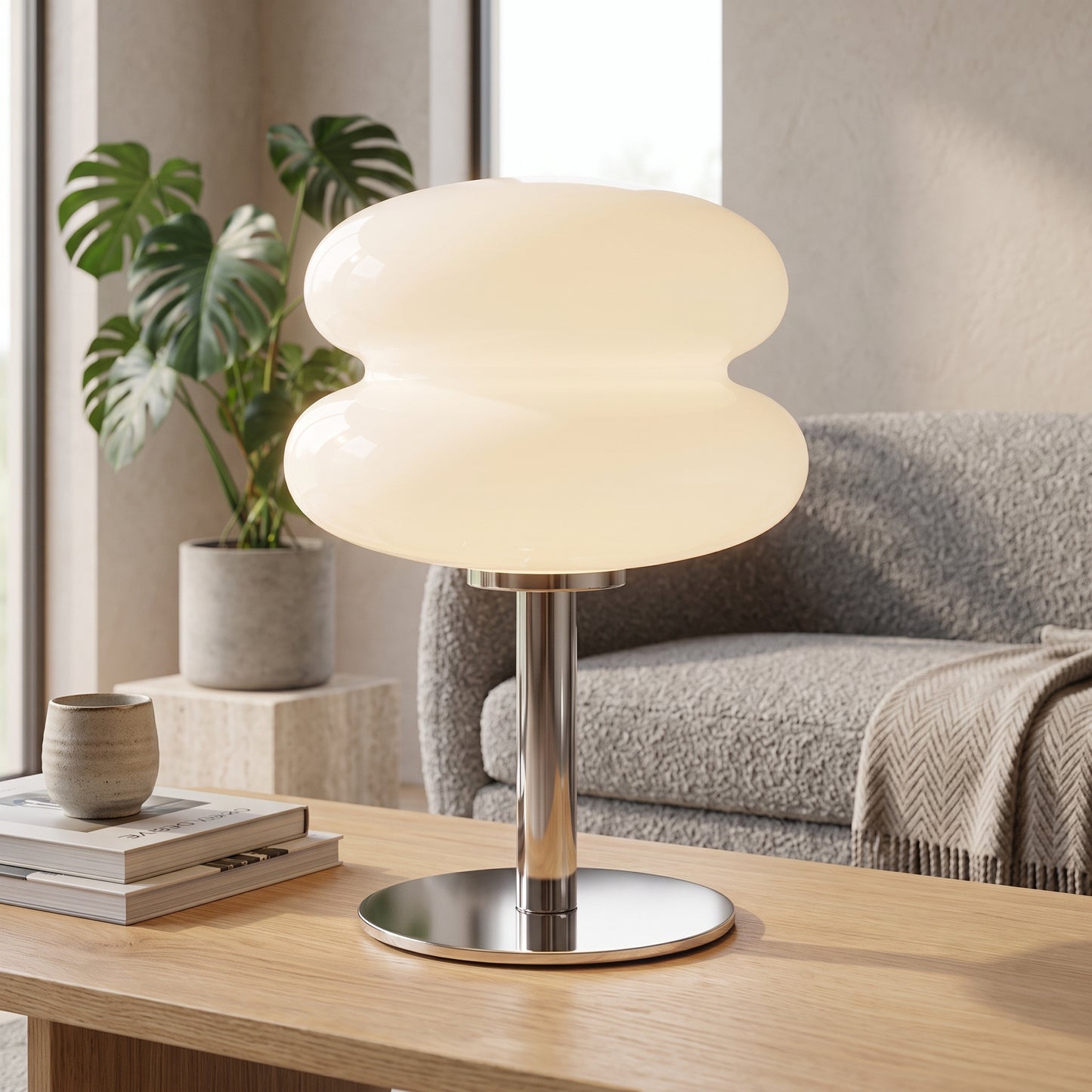 Nordische Wellen-Glas-Tischlampe