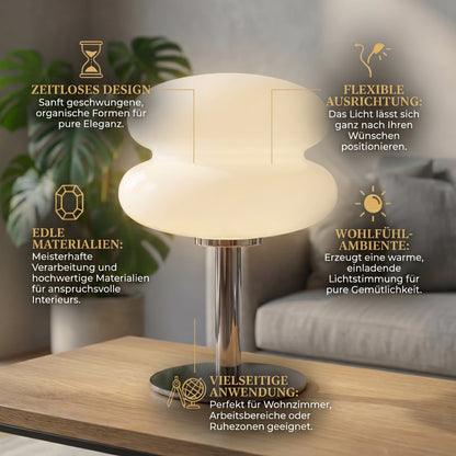 Nordische Wellen-Glas-Tischlampe