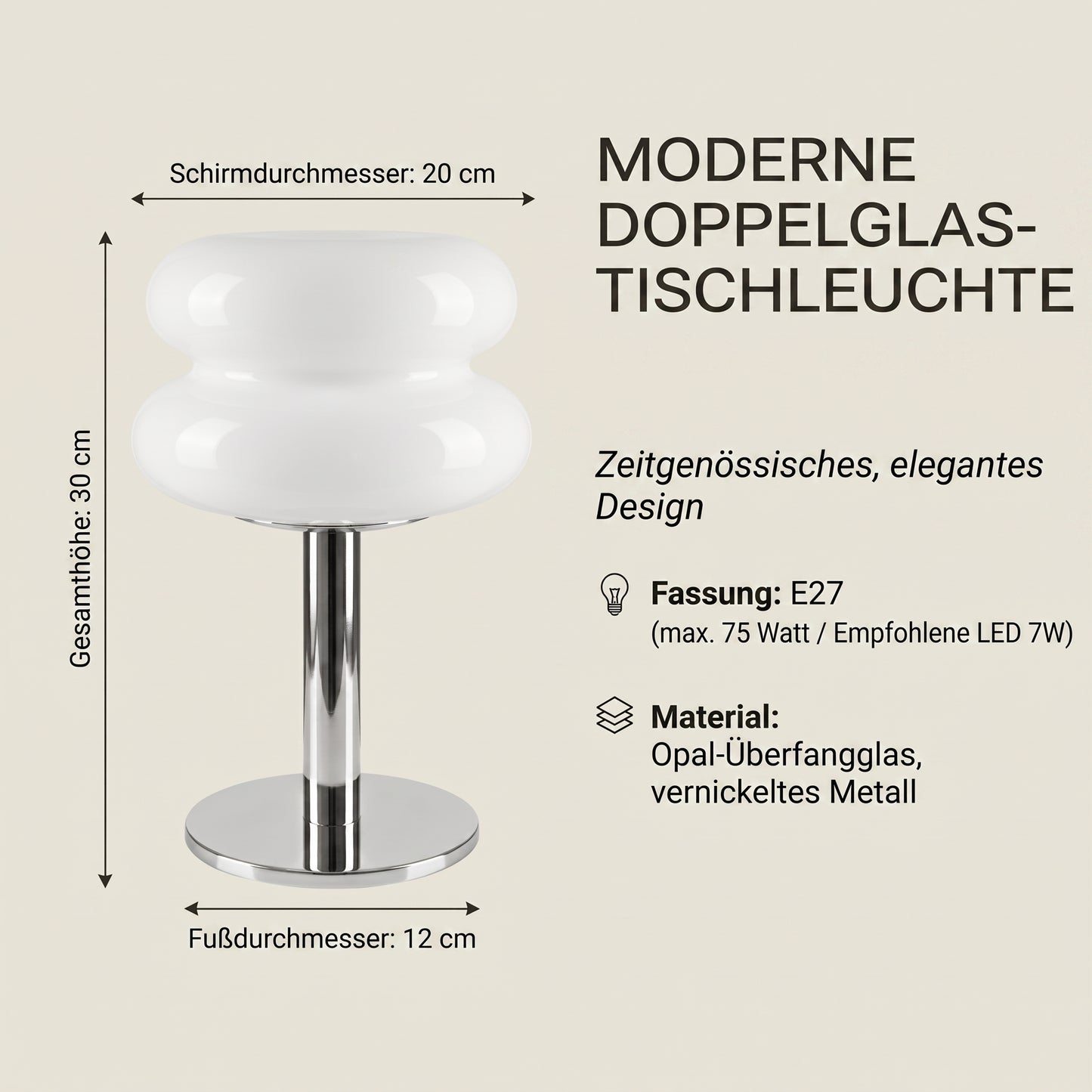 Nordische Wellen-Glas-Tischlampe
