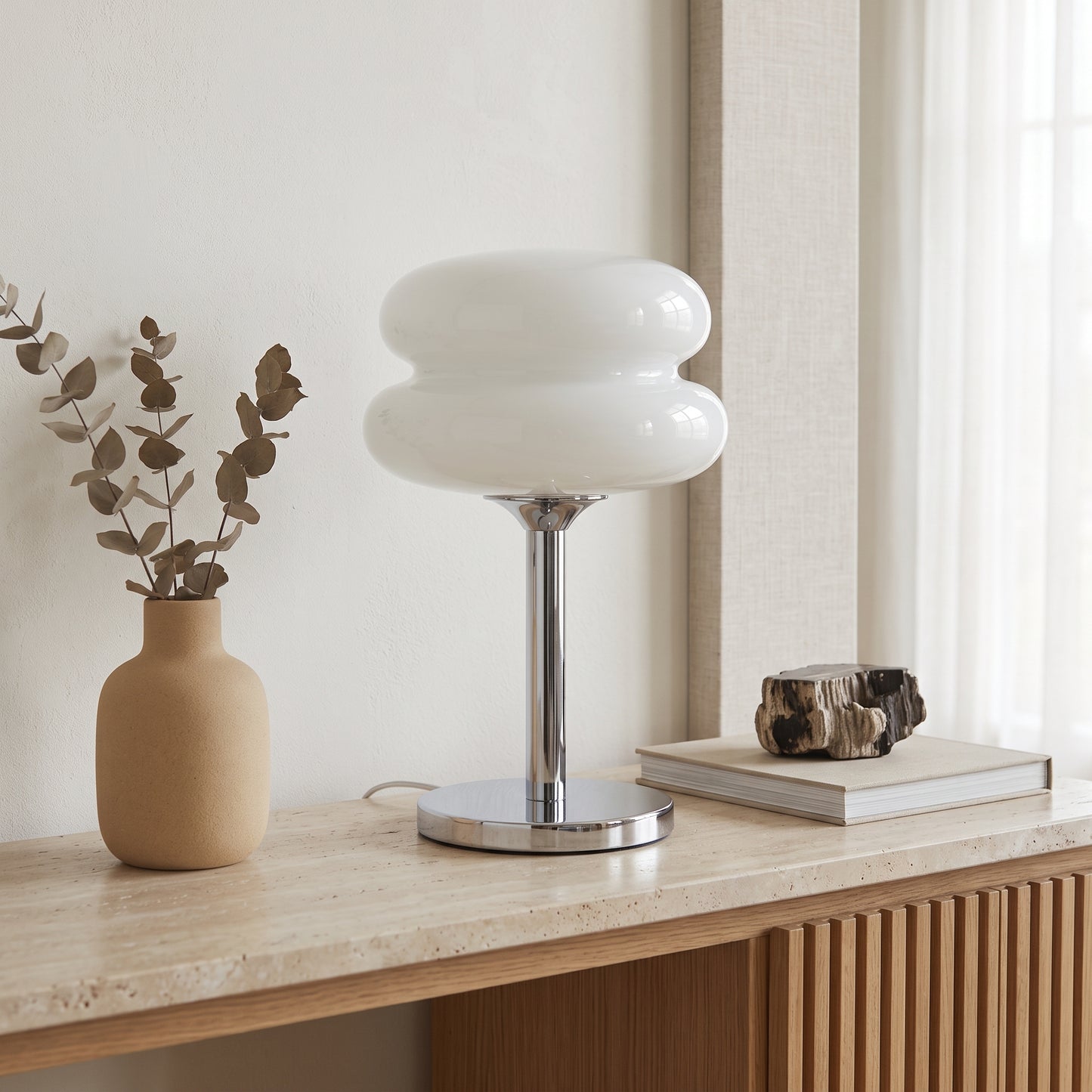 Nordische Wellen-Glas-Tischlampe