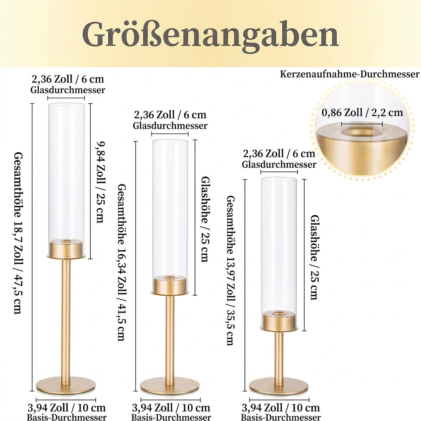 Moderner Glas-Kerzenständer