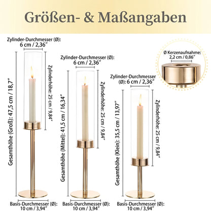 Moderner Glas-Kerzenständer